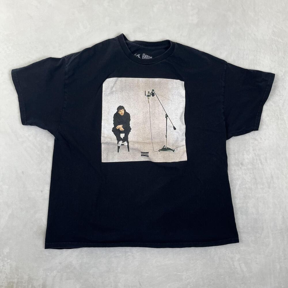 Jack Harlow T-Shirt Mens XL Black Studio Microphone Graphic Rap Music Tee